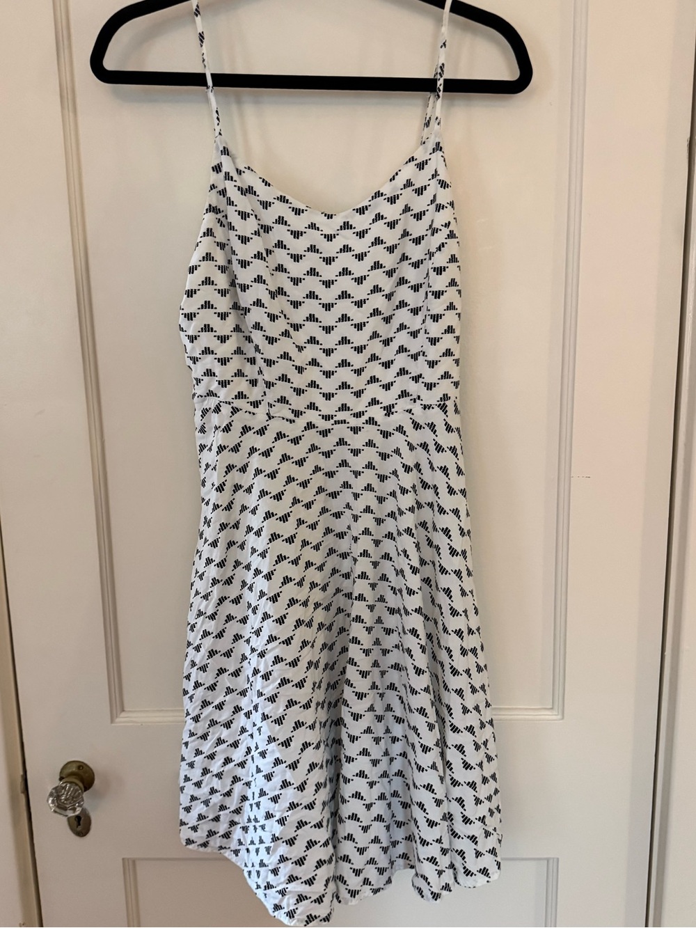 Old Navy White Dress with Black fit and flare